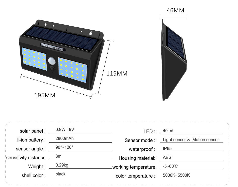 Автономний вуличний світильник Solar Motion 40 SMD подвійний 