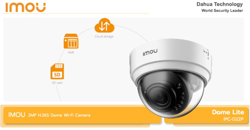 2 Мп IP купольная Wi-Fi видеокамера IMOU IPC-D22P (2.8 мм)