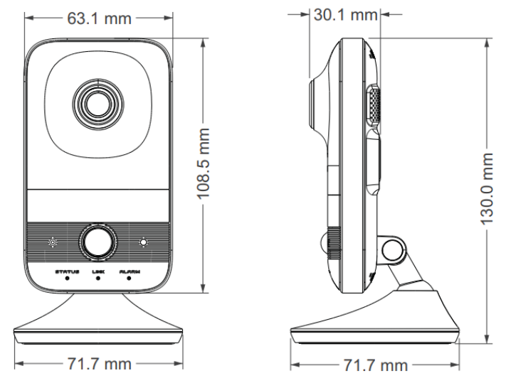  2 Mp IP Wi-Fi PIR кубічна відеокамера TVT TD-C12 (2.8 мм) 