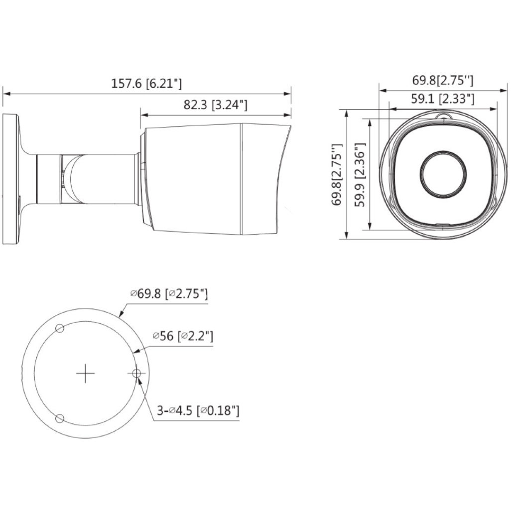  HD-CVI камера Dahua DH-HAC-B2A21P 2 Mp (3.6 мм) 