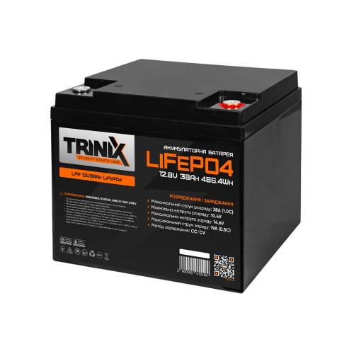 Фото Аккумулятор LiFePO4 Trinix LFP 12V38Ah 12.8 В, 38 А·ч