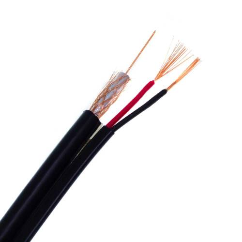 Фото Комбинированный кабель Dialan Econom RG59 1х0.8 и 2х0.5 CCA экранированный черный
