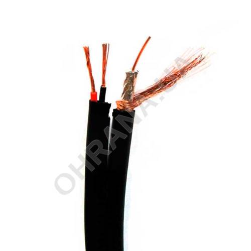 Фото Комбинированный кабель Dialan Econom RG59 1х0.8 и 2х0.5 CCA экранированный черный