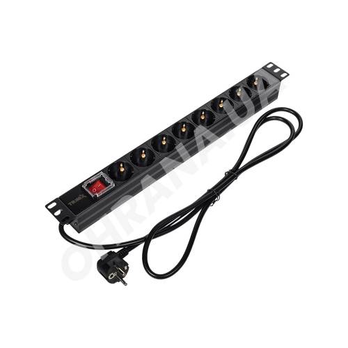 Фото Блок розеток E-NET PDU/8M-16А Black для комутаційної шафи 19"