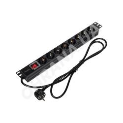 Фото 2 Блок розеток E-NET PDU/8M-16А Black для комутаційної шафи 19"