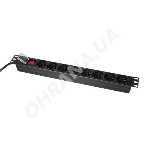 Фото Блок розеток E-NET PDU/8M-16А Black для комутаційної шафи 19"