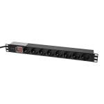 Фото Блок розеток E-NET PDU/8M-16А Black для комутаційної шафи 19"