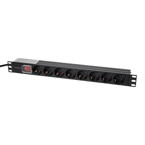 Фото Блок розеток E-NET PDU/8M-16А Black для комутаційної шафи 19"