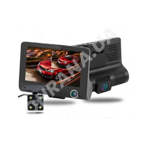 Фото Автомобильный видеорегистратор с 3 камерами и дисплеем