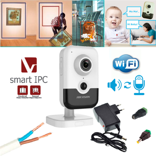 Фото Простий комплект Smart IP відеоспостереження за предметами і охорони периметра на базі 5 Mp Wi-Fi камери DS-2CD2455FWD-IW (2.8 мм) зі звуком