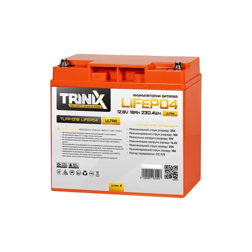 Фото Аккумулятор LiFePO4 Trinix TLFP-1218 Ultra 12.8 В, 18 А·ч Orange