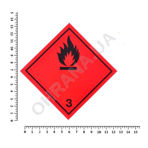 Фото Наклейка предупреждающая «Легковоспламеняющиеся жидкости» 250 х 250 мм