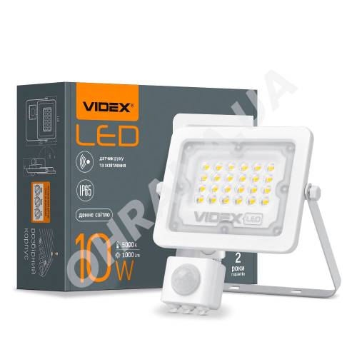 Фото Вуличний прожектор LED VIDEX F2e 10W з датчиком руху і освітленості
