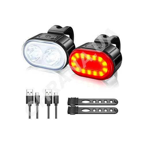 Фото Набор велофар ZH-078-2LED фонарь + STOP-14SMD