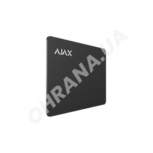 Фото Захищена безконтактна картка для клавіатури Ajax Pass Black (3шт)