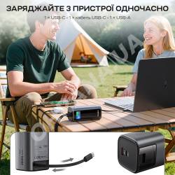 Фото 9 Повербанк Choetech B815 20000мА·ч 130W Grey со встроенным кабелем