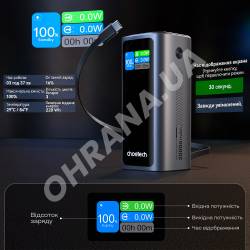 Фото 7 Повербанк Choetech B815 20000мА·ч 130W Grey со встроенным кабелем
