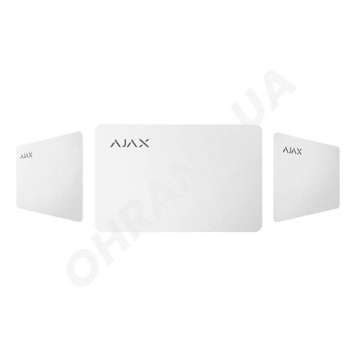 Фото Захищена безконтактна картка для клавіатури Ajax Pass White (10шт)
