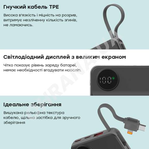 Фото Повербанк Choetech B695 10000мА·ч 22.5W Black беспроводная зарядка для смартфонов и Apple Watch