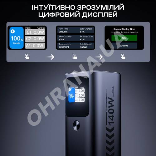 Фото Повербанк Choetech В670 27000мА·ч 140W Grey