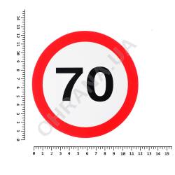 Фото 2 Інформаційна наклейка «Обмеження швидкості 70»