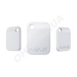 Фото 3 Защищенный бесконтактный брелок для клавиатуры Ajax Tag White (100шт)