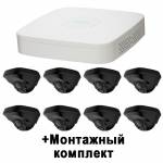Фото 2МП ширококутний HDCVI комплект із записом звуку на базі Dahua DHI-XVR5108C-X1