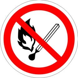 Фото 1 Наклейка запрещающая (Запрещается пользоваться открытым огнем и курить)