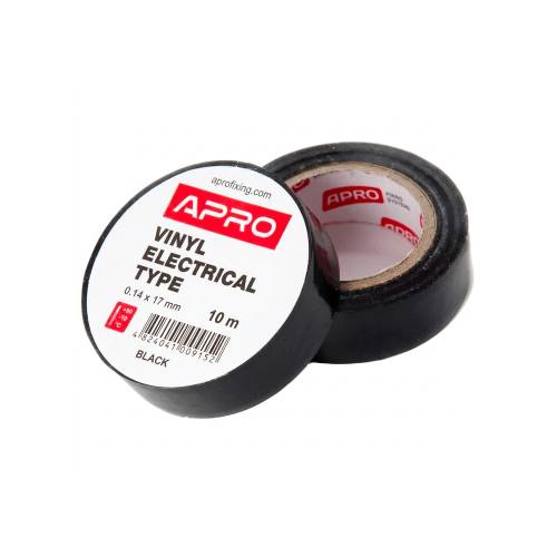 Фото Ізострічка чорна APRO 0.14х17 мм, 10 м