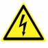 Фото Наклейка предупреждающая "Опасность поражения электрическим током"