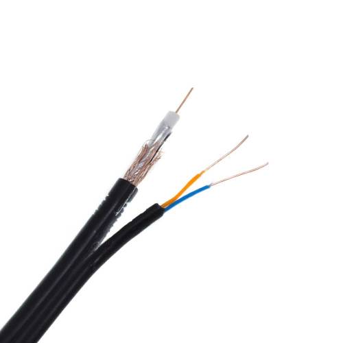 Фото Комбинированный кабель EuroSat 3C2V (48%) 1х0.5 и 2х0.5 Cu экранированный черный