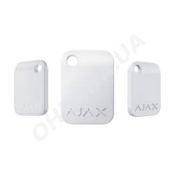 Фото 3 Захищений безконтактний брелок для клавіатури Ajax Tag White (10шт)