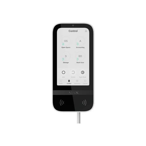 Фото Клавіатура Ajax KeyPad TouchScreen Fibra White