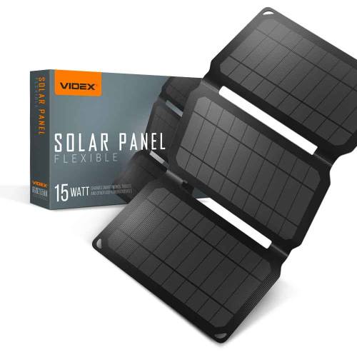 Фото Портативное зарядное устройство солнечная панель VIDEX VSO-F515UU 15 Вт