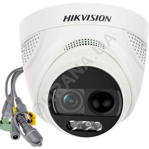 Фото HD-TVI MHD ColorVu камера Hikvision DS-2CE72DFT-PIRXOF 2 Мп (3.6 мм) с PIR датчиком и сиреной