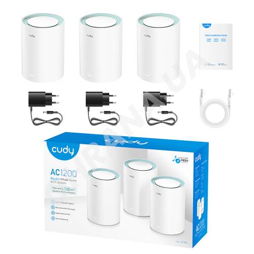 Фото Маршрутизатор Mesh-система WiFi 5 Cudy M1300 (3-Pack)