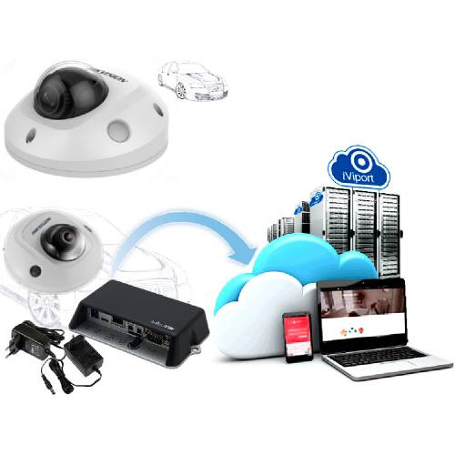 Фото Хмарний 4G комплект зовнішньої камери Hikvision DS-2CD2523G0-IWS з мікрофоном і роутером MikroTik