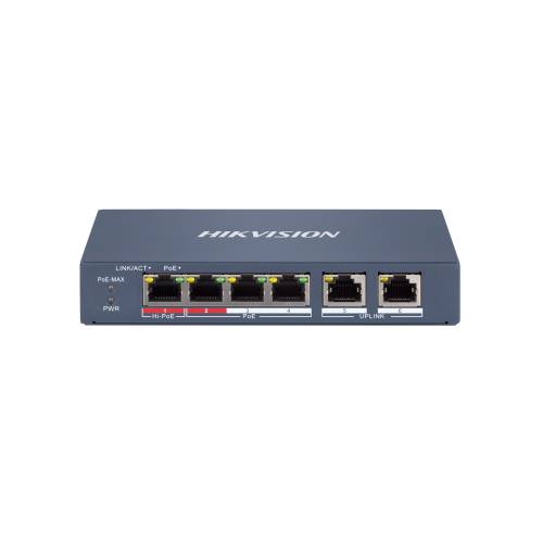 Фото 6-портовый управляемый PoE коммутатор Hikvision DS-3E1106HP-EI
