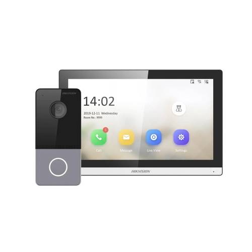 Фото Комплект відеодомофон Hikvision DS-KH6350-TE1 + панель виклику Hikvision DS-KV6103-PE1 2 Мп