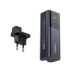 Фото 1 Повербанк Choetech B1012 20000мА·ч 100W Grey с EU адаптером и встроенным кабелем