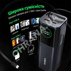 Фото 5 Повербанк Choetech B1012 20000мА·ч 100W Grey с EU адаптером и встроенным кабелем